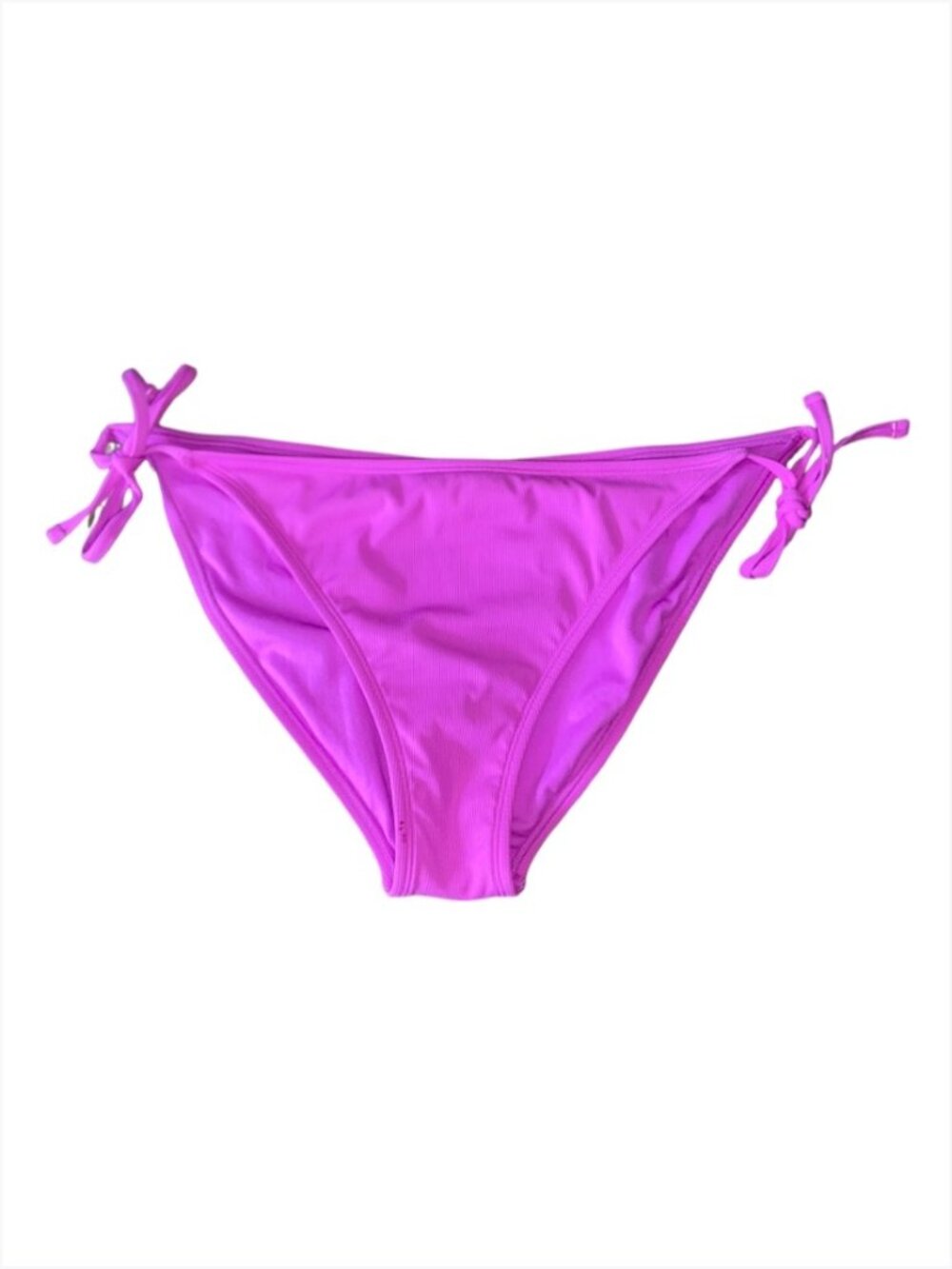 Shade & Shore Women's Bright Pink Side Tie Ribbed Bikini Swim Bottoms, XL